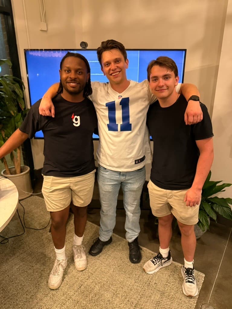 DevHouse Room #3 — builders posing on Draft Night